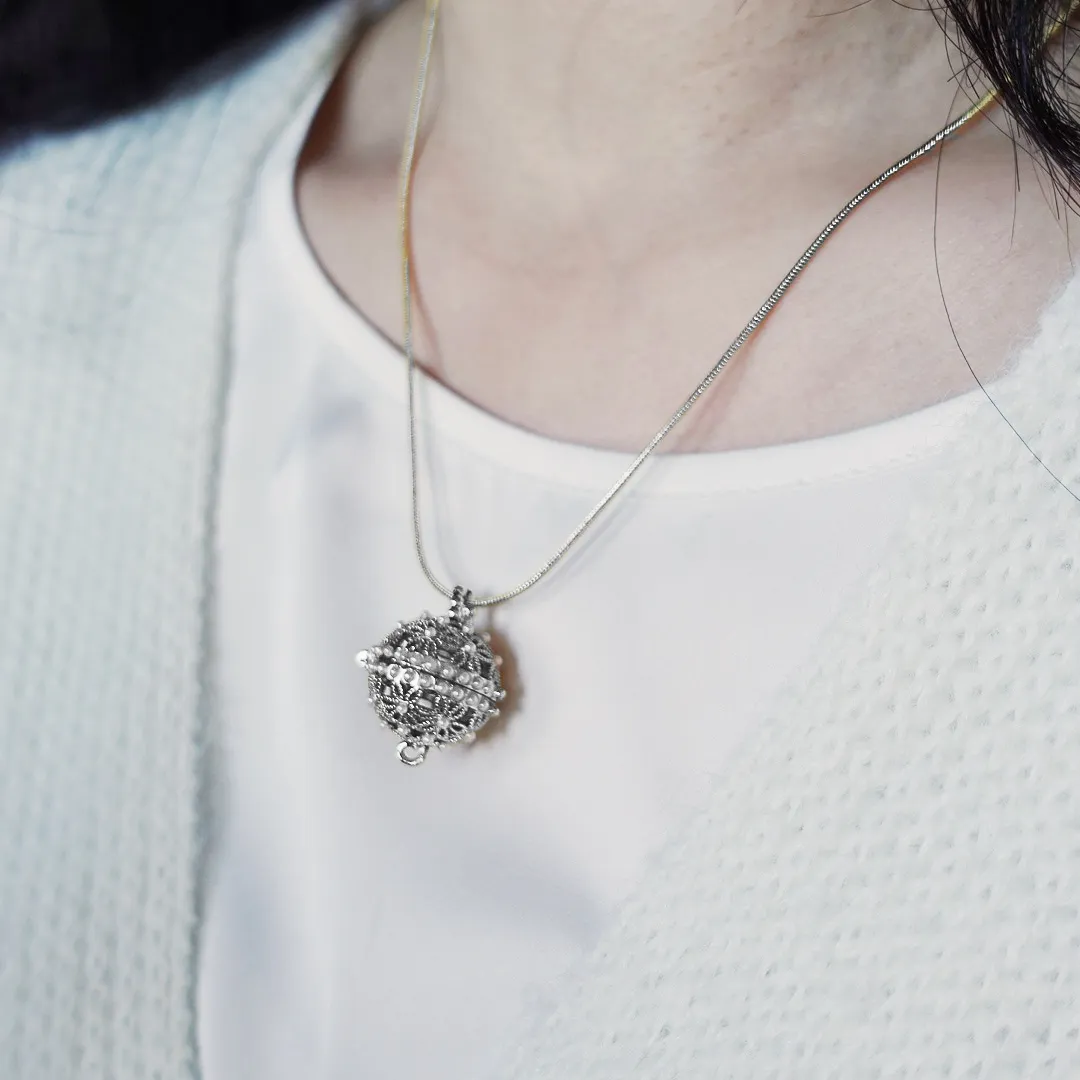 Silver Filigree Locket Necklace
