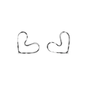 Silver Small Heart Studs