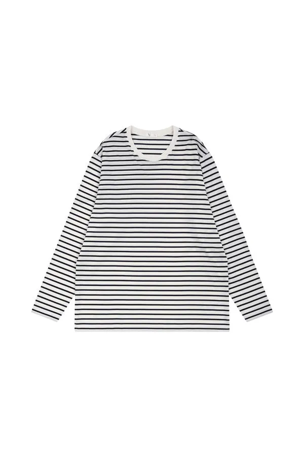 Simon Long Sleeve Striped Relaxed Top