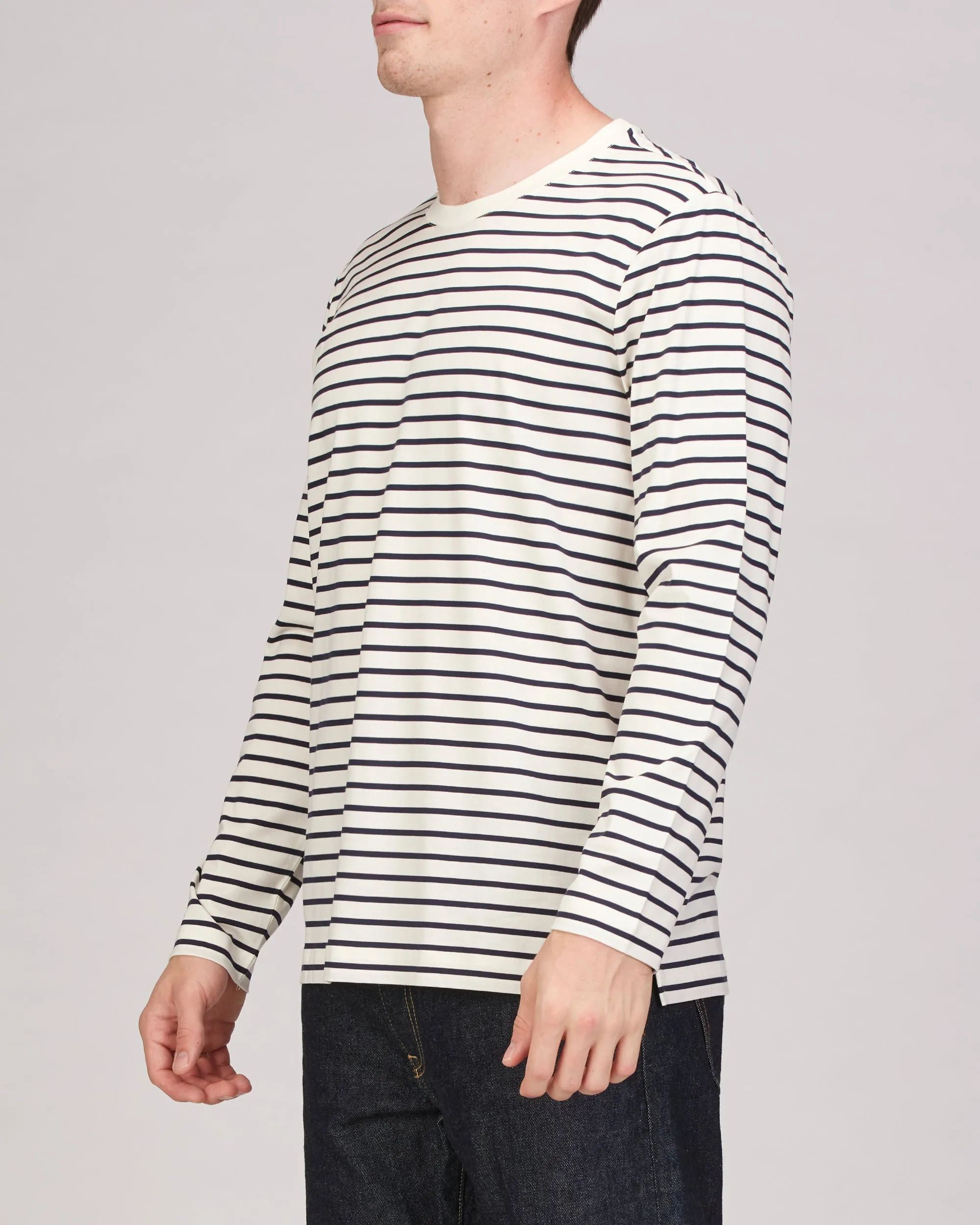 Simon Long Sleeve Striped Relaxed Top