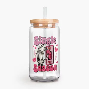 Single Season Iced Coffee Glass, Galentine's Day Gift, BFF Gift, Skulls, Skeleton Glass, Can Shaped Glass, Trendy Glass Cup (Copy)