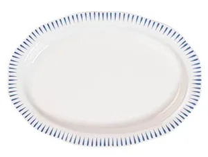 Sitio Stripe 17" Serving Platter - Delft Blue