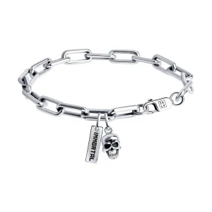 SKLV by SOKOLOV - Men Silver Bracelet With Skull Charm And Immortal Charm