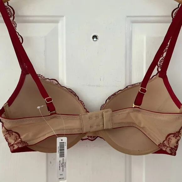 Soma Woman's Sexy Wildflower Embroidery Push-Up Bra Sz 34D