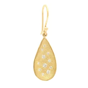 Stardust Diamond Organic Teardrop Earrings