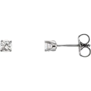 Sterling Silver Imitation Diamond Youth Earrings