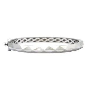 Sterling Silver Polished Textured Bangle