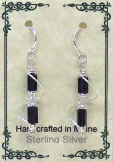Sterling Silver Wire Wrap Czech Glass Earrings