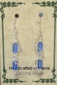 Sterling Silver Wire Wrap Czech Glass Earrings