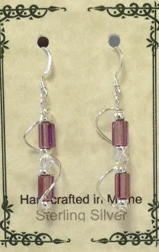 Sterling Silver Wire Wrap Czech Glass Earrings
