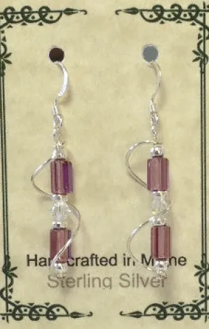 Sterling Silver Wire Wrap Czech Glass Earrings
