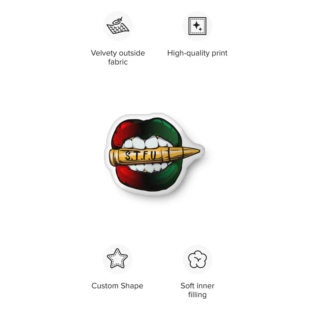 STFU Afrocentric Logo Shaped Pillow