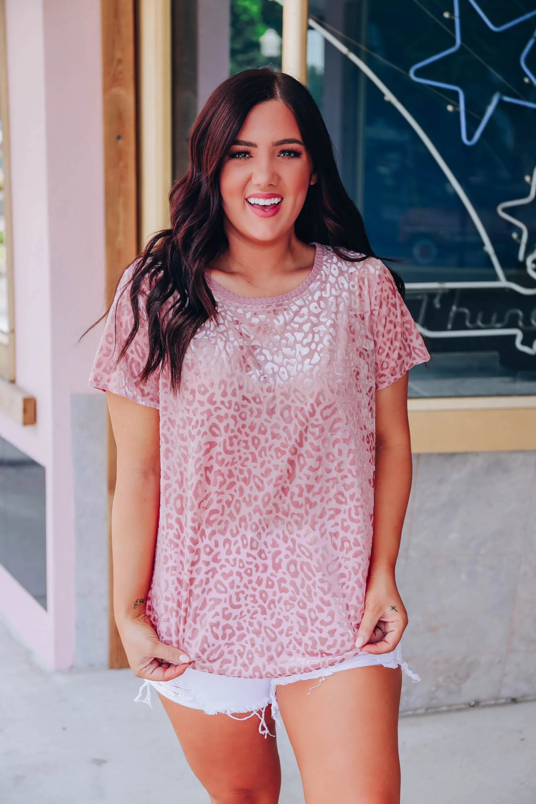 Still On Trend Leopard Top - Blush