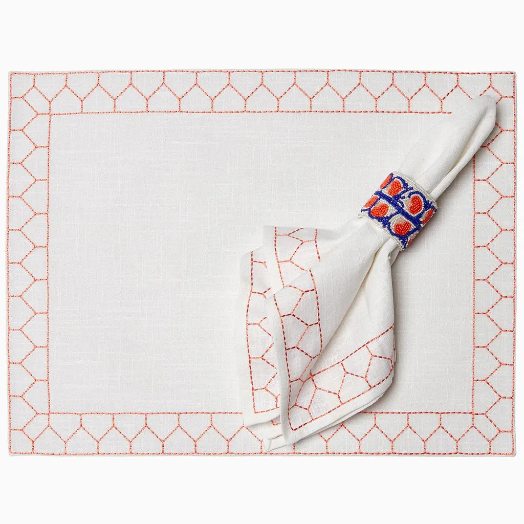 Stitched Coral Placemat