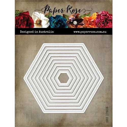Stitched Hexagon Nested Die Set 17628 by Paper Rose