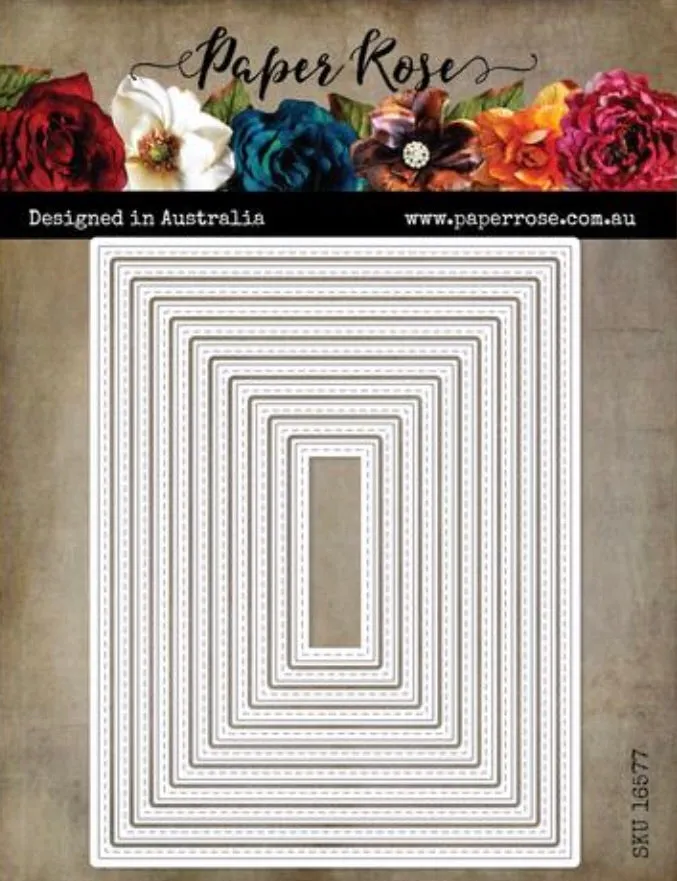 Stitched Rectangles 16577 4.25” x 5.5” Nested Die Set