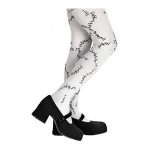 Stitched White Pantyhose