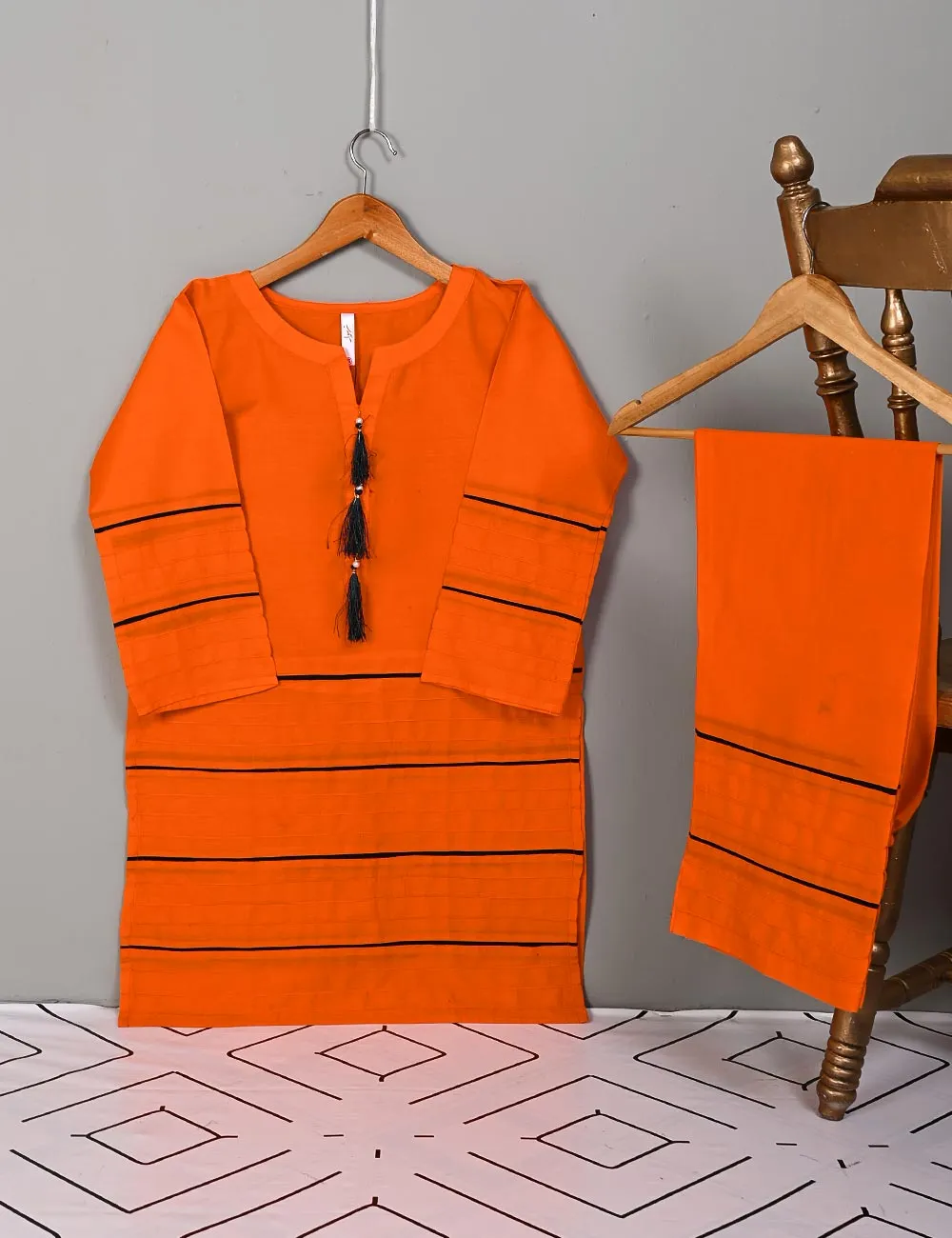 STP-006C-Orange - 2Pc Cotton Stitched