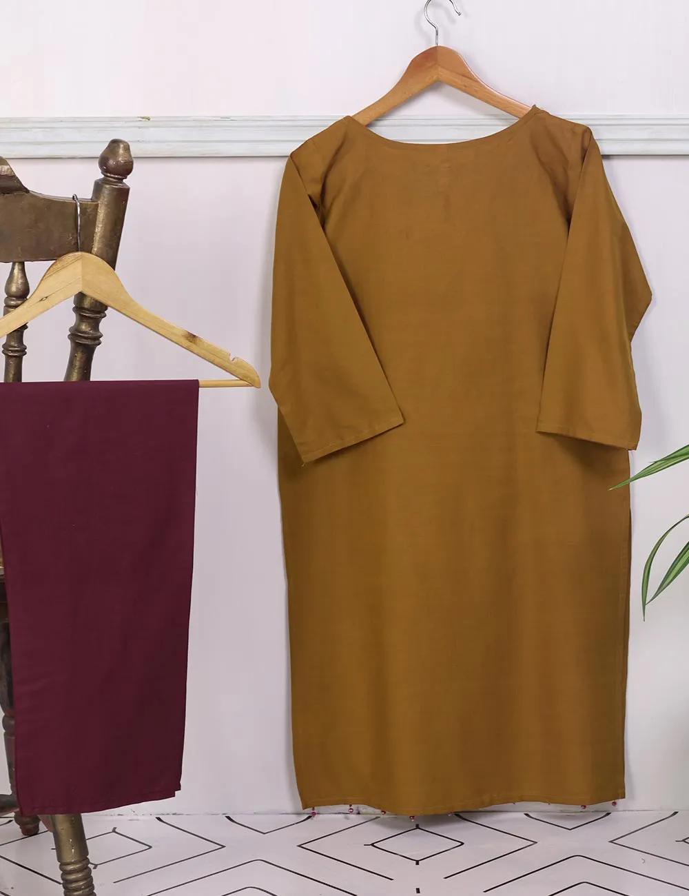 STP-022A-Brown - 2Pc Cotton Stitched