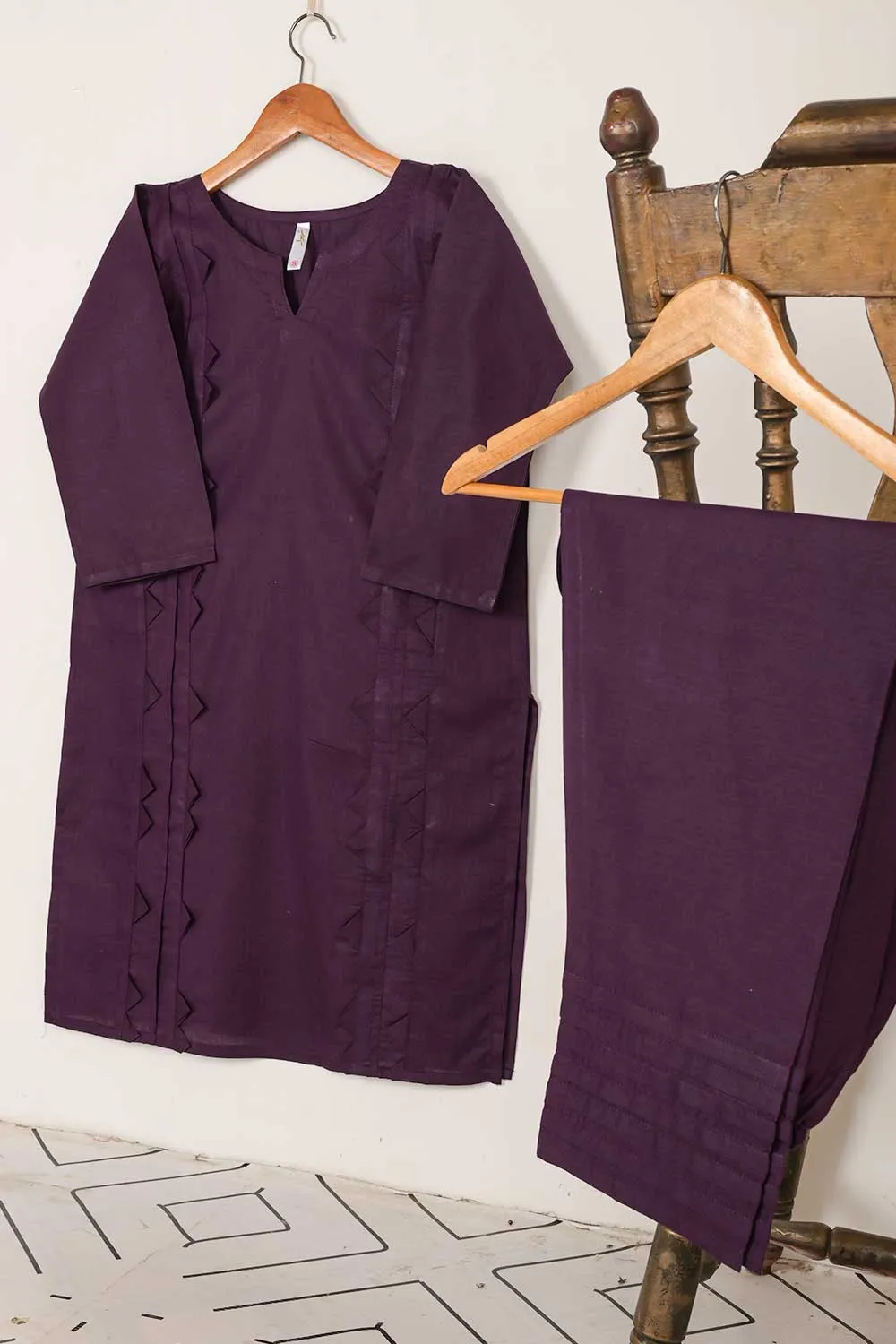 STP-049A-Purple - 2PC COTTON STITCHED