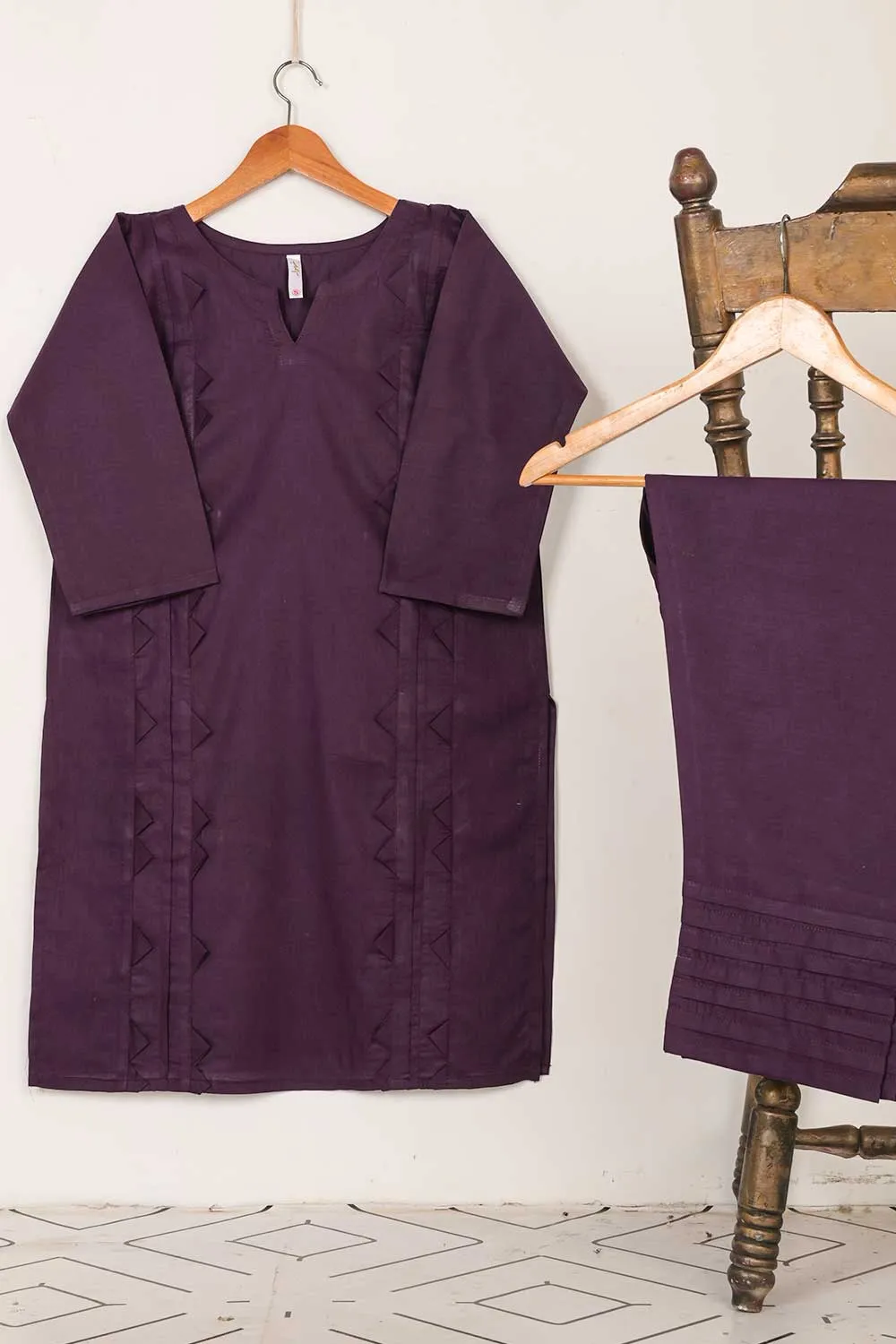 STP-049A-Purple - 2PC COTTON STITCHED