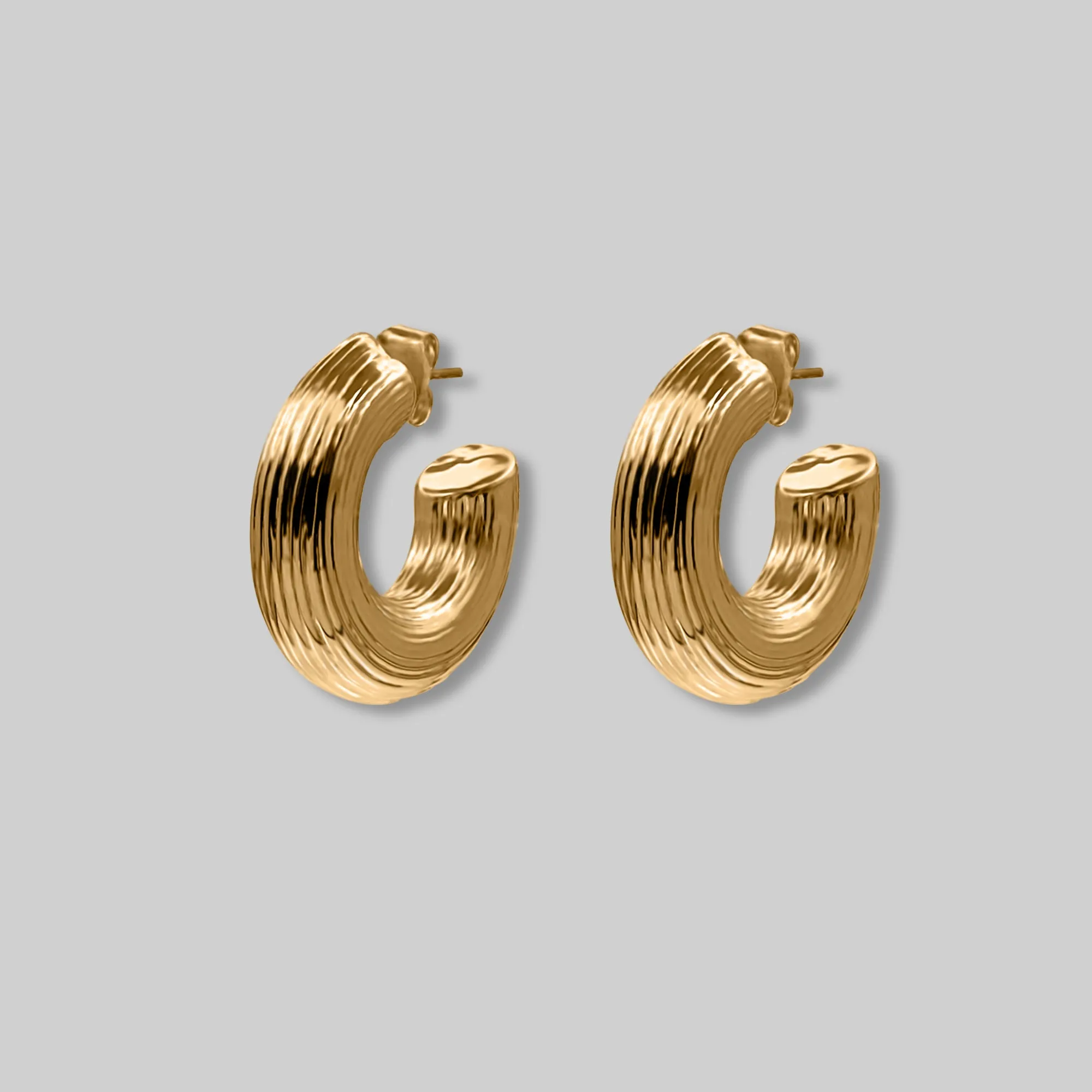Stripe Textured Hoop Earrings