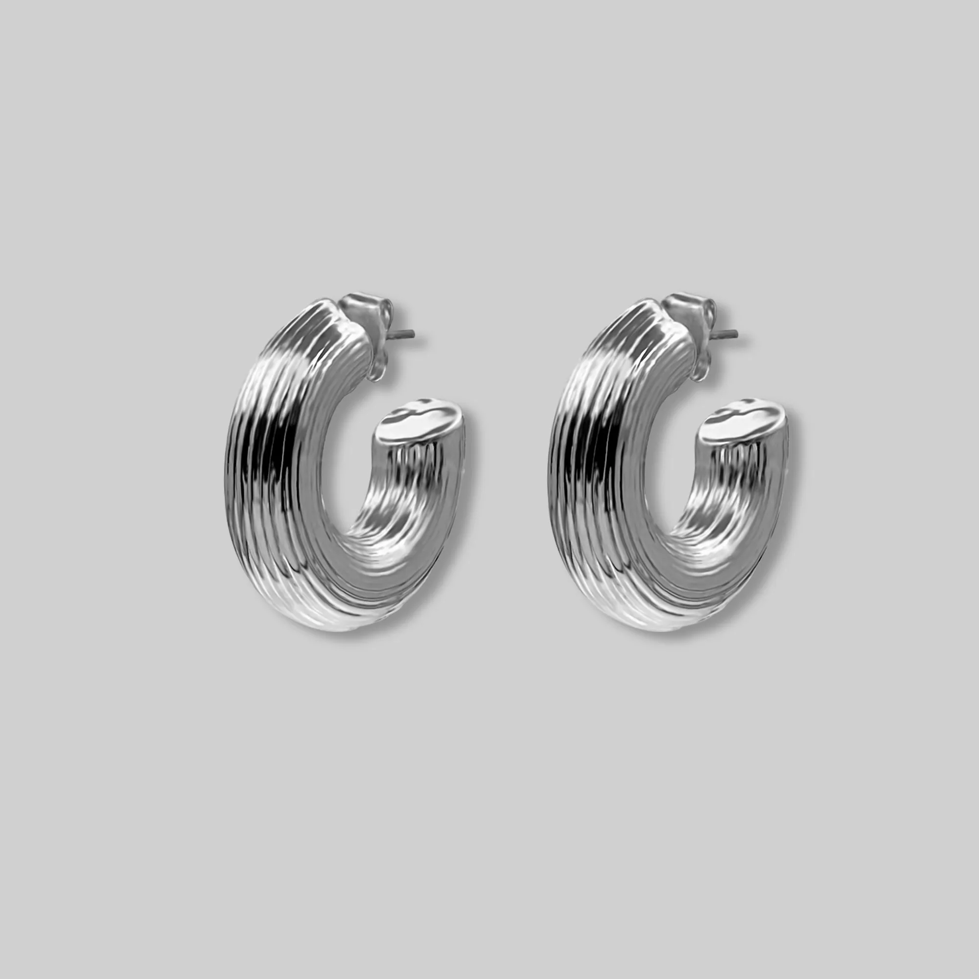 Stripe Textured Hoop Earrings