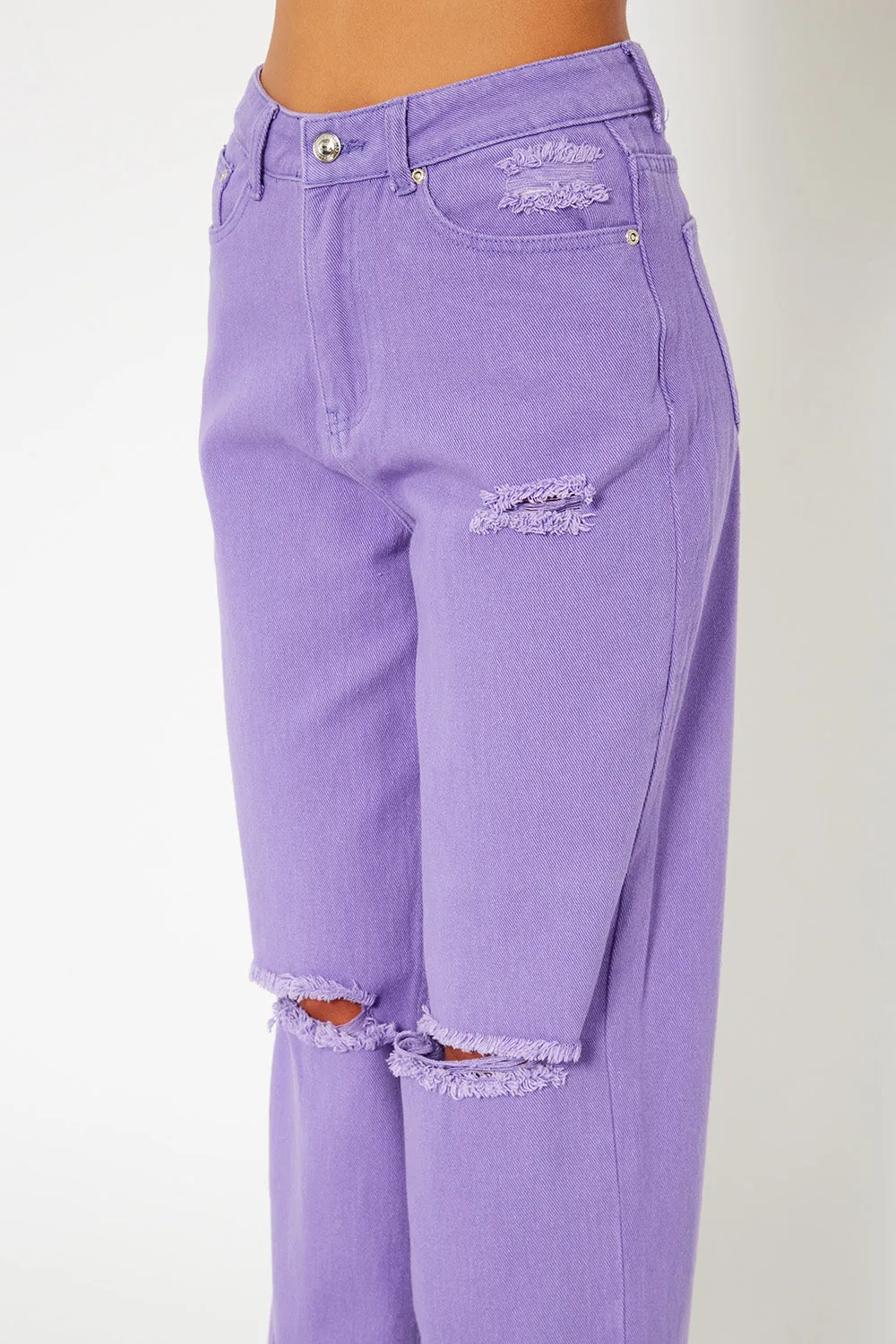 Super high-rise baggy dad straight fit color pants