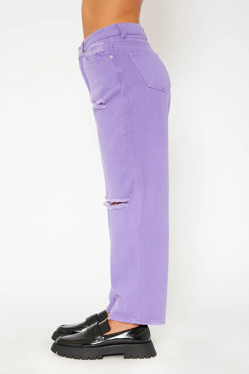 Super high-rise baggy dad straight fit color pants