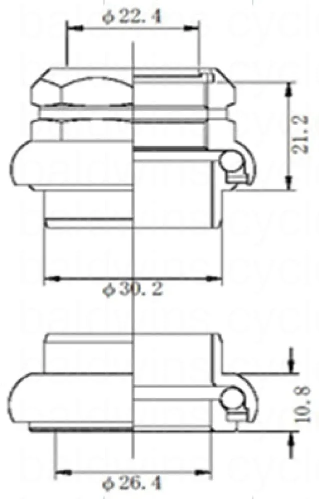 Tange Seiki Passage 32 Threaded Headset. 1" - Silver