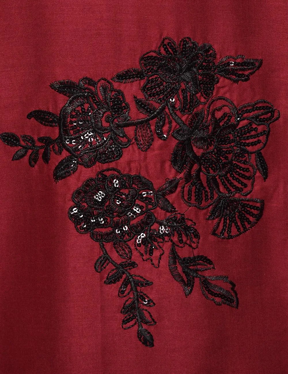 Tehwaar Winter Linen Embroidered Stitched Kurti - Foliage (TW-05A-Maroon)