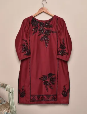 Tehwaar Winter Linen Embroidered Stitched Kurti - Foliage (TW-05A-Maroon)
