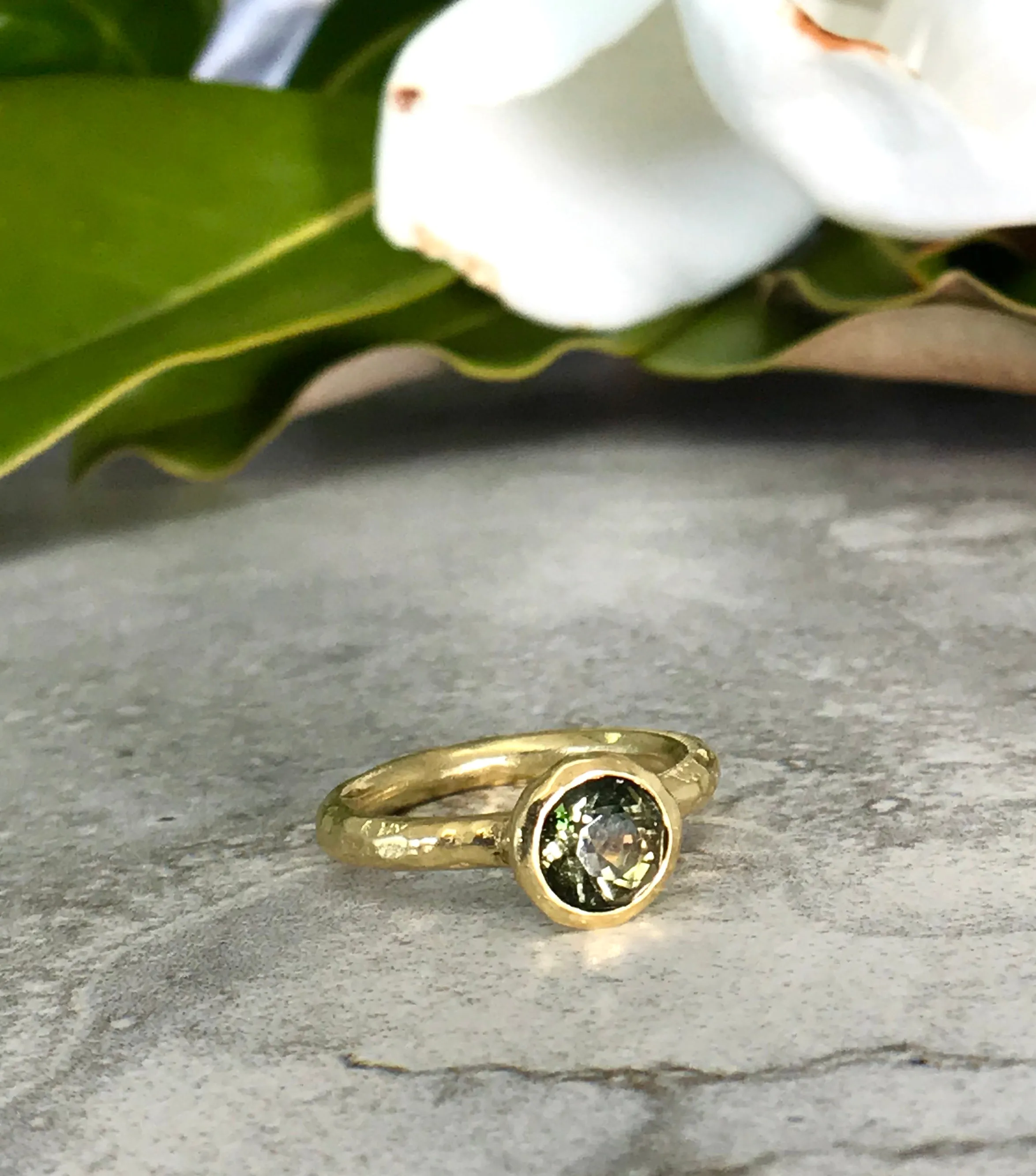 Textured Bezel Ring