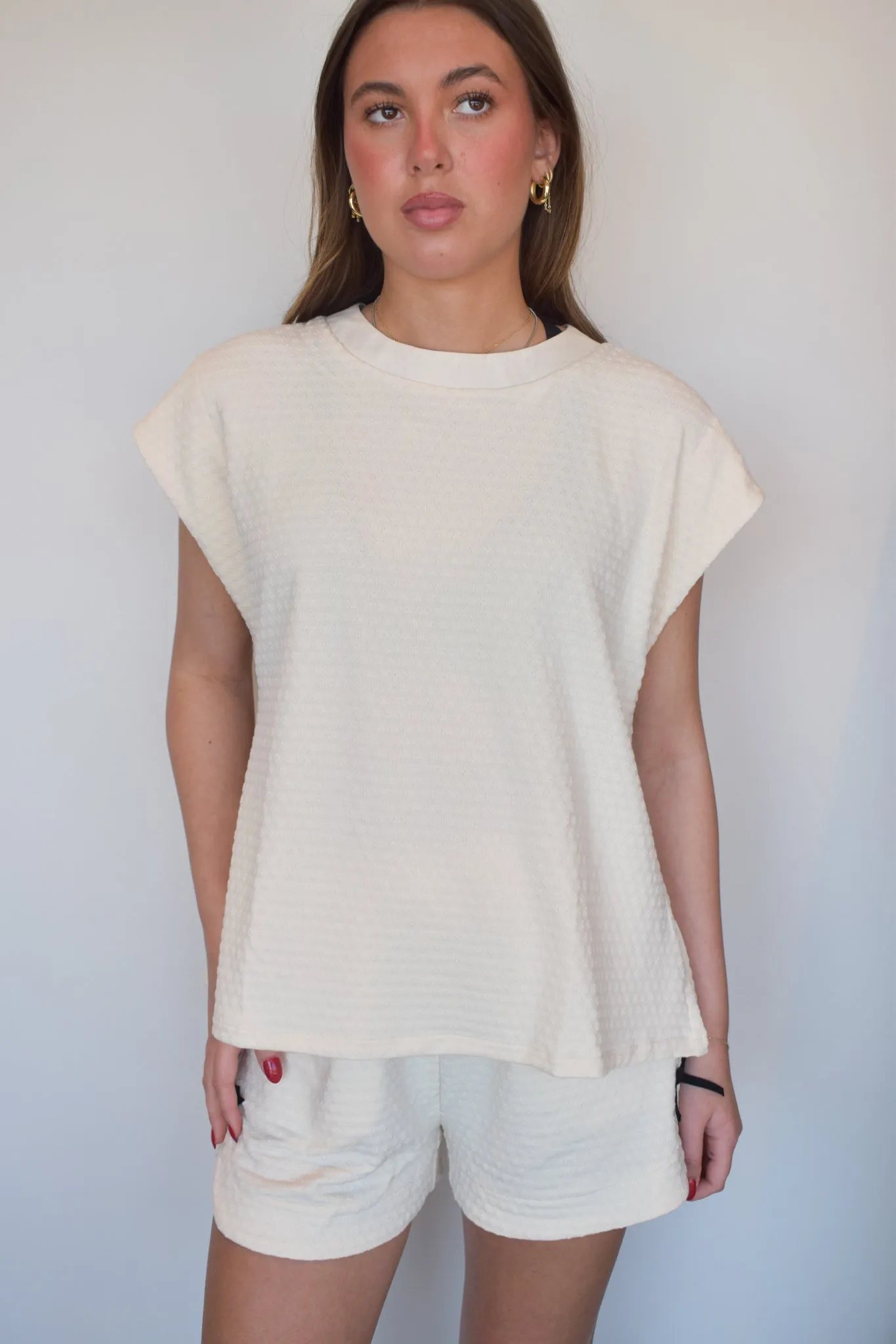 Textured Bow Detail Top