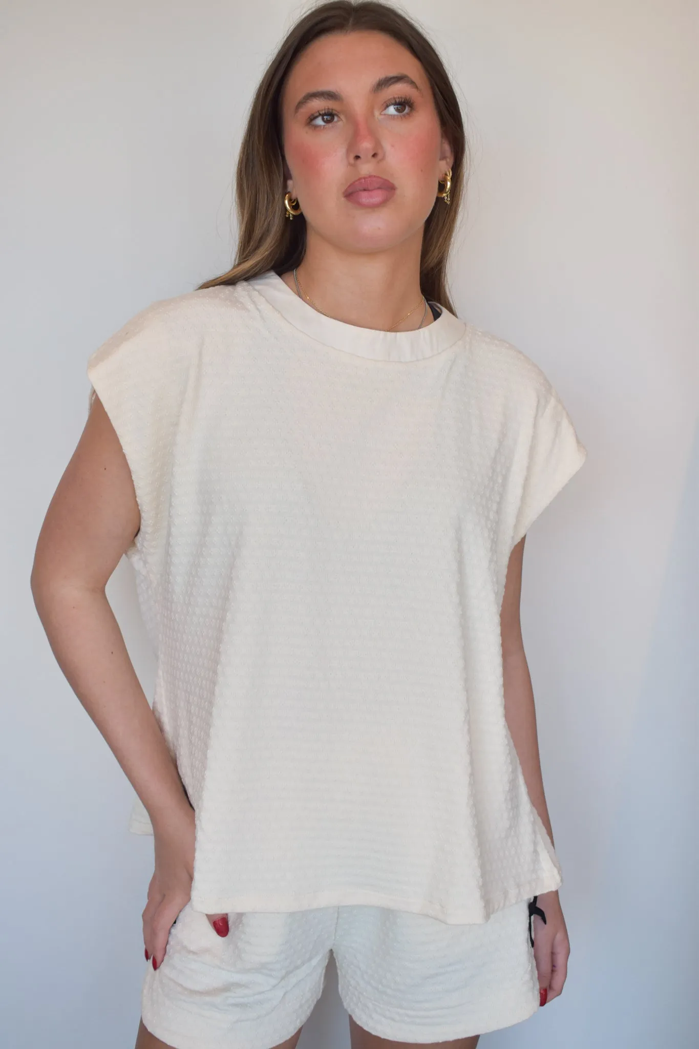 Textured Bow Detail Top