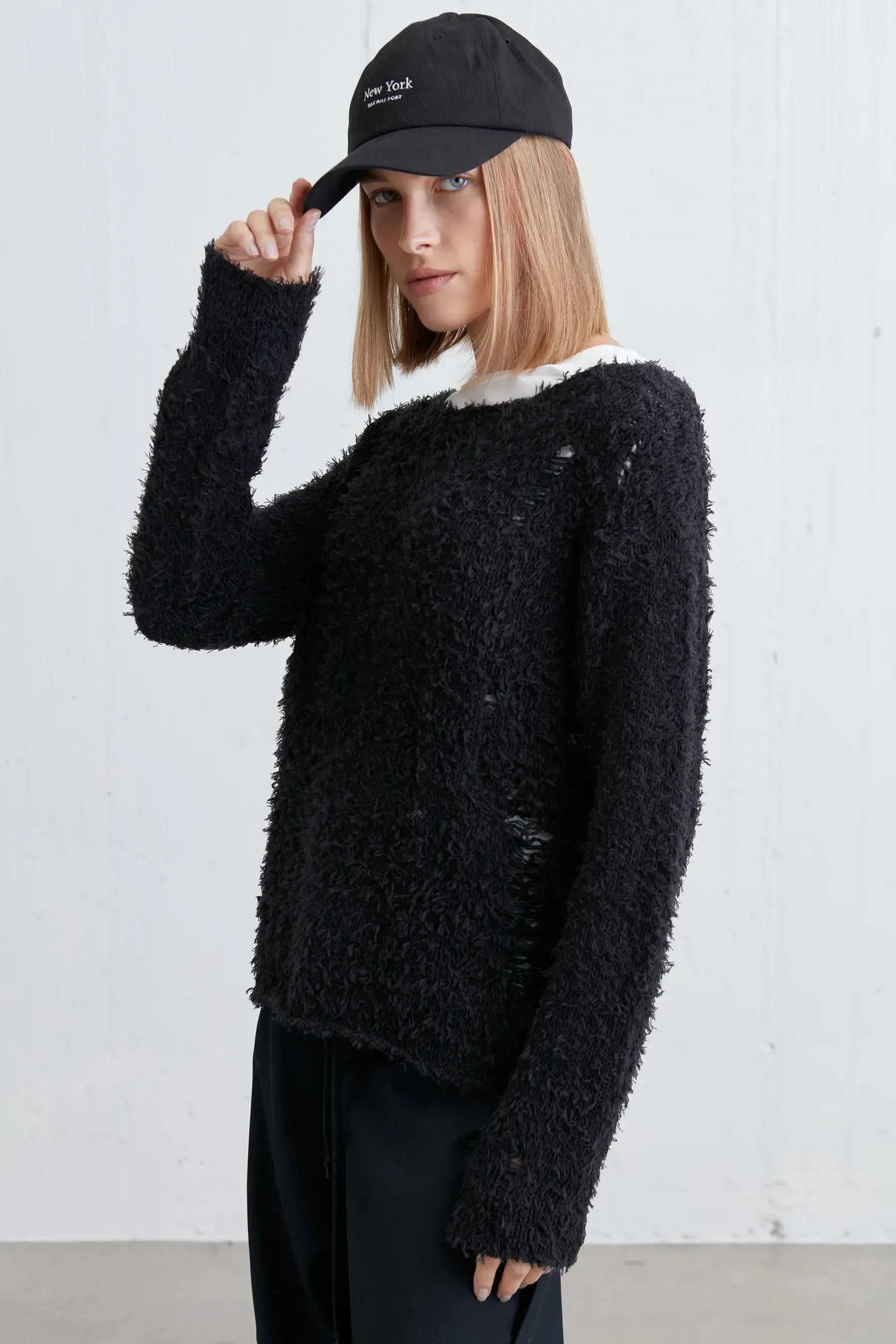Textured Distressed Sweater