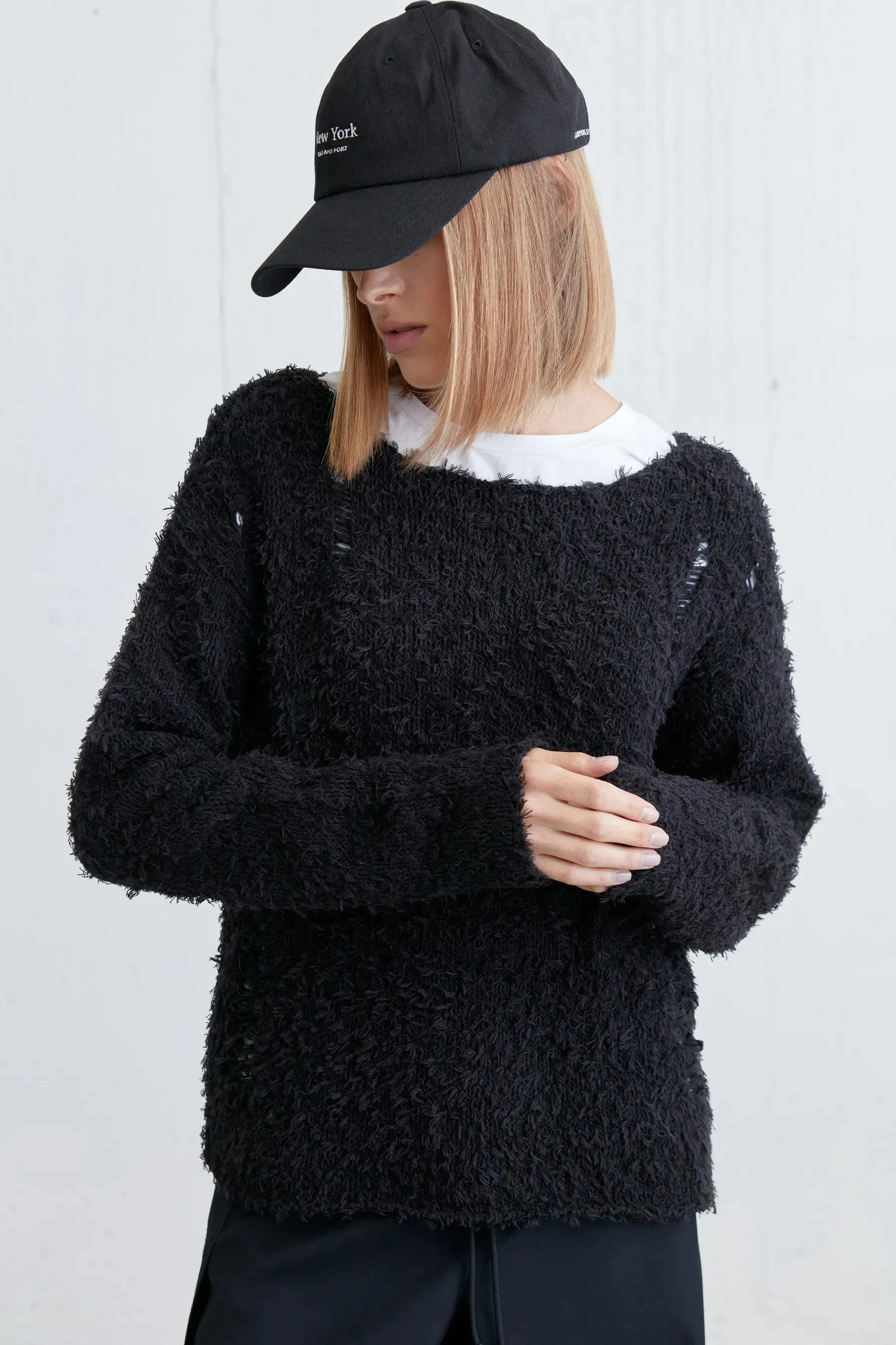 Textured Distressed Sweater
