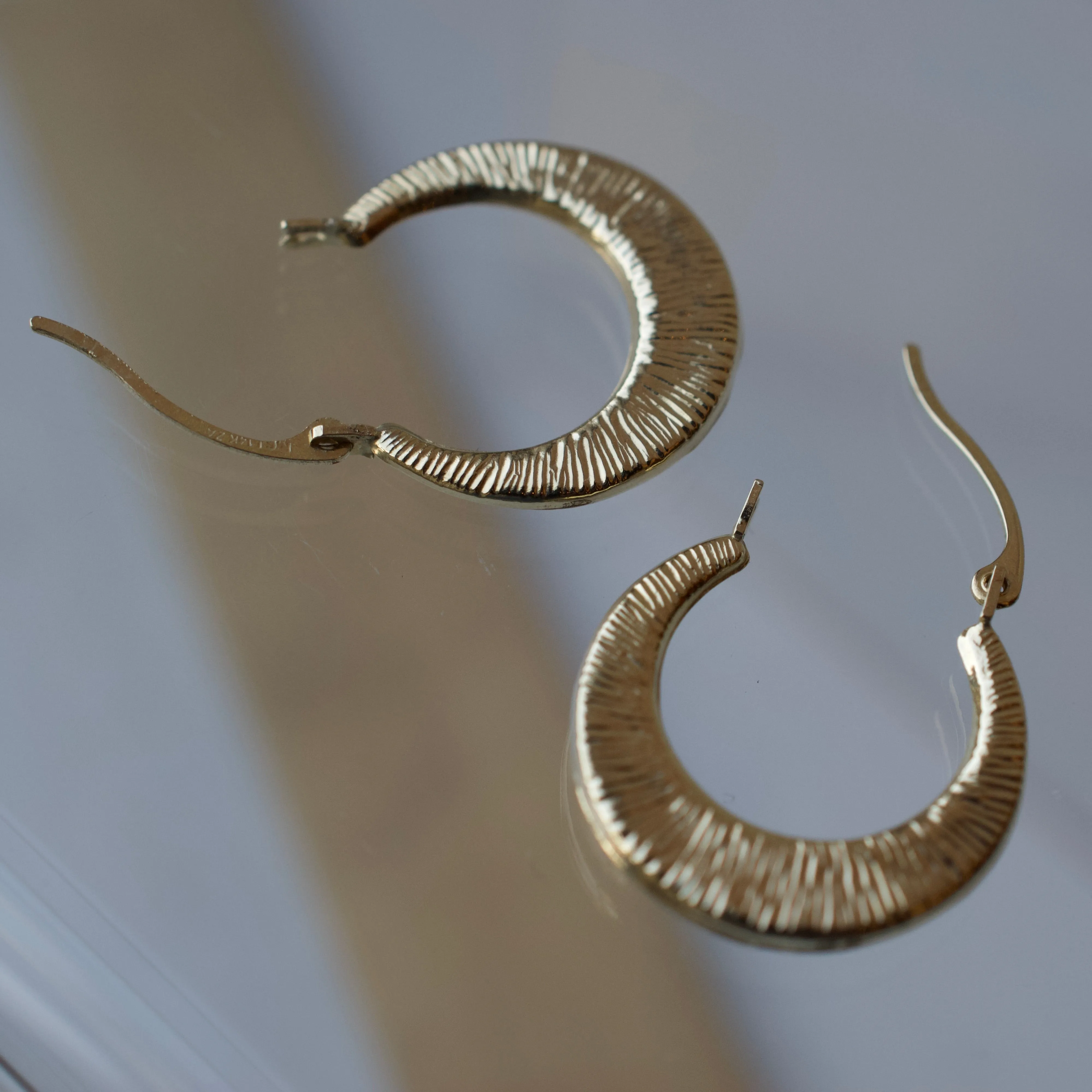 Textured Gold Hoops