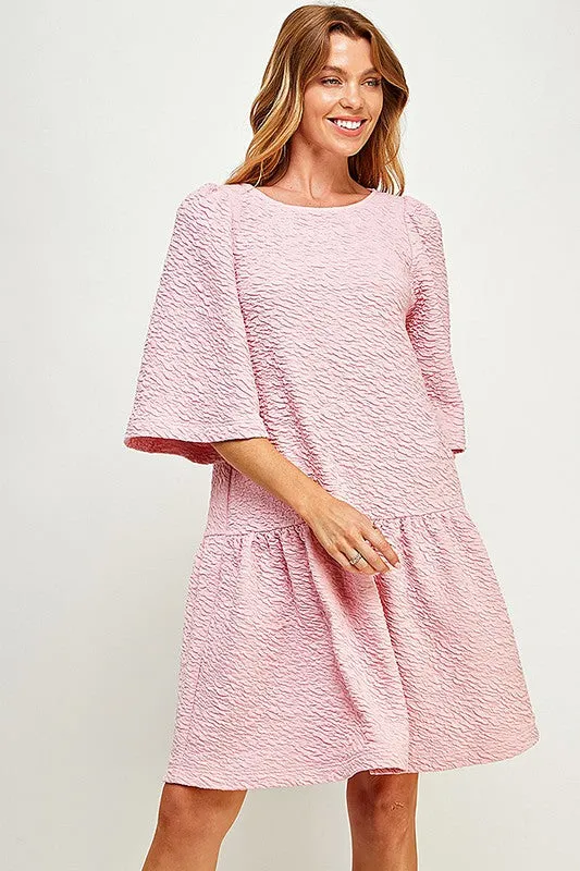 TEXTURED PINK PARTY DRESS