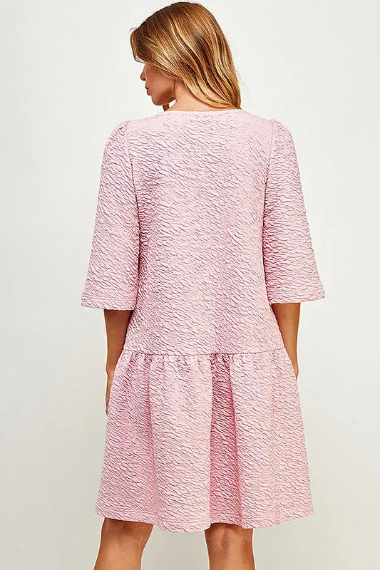 TEXTURED PINK PARTY DRESS