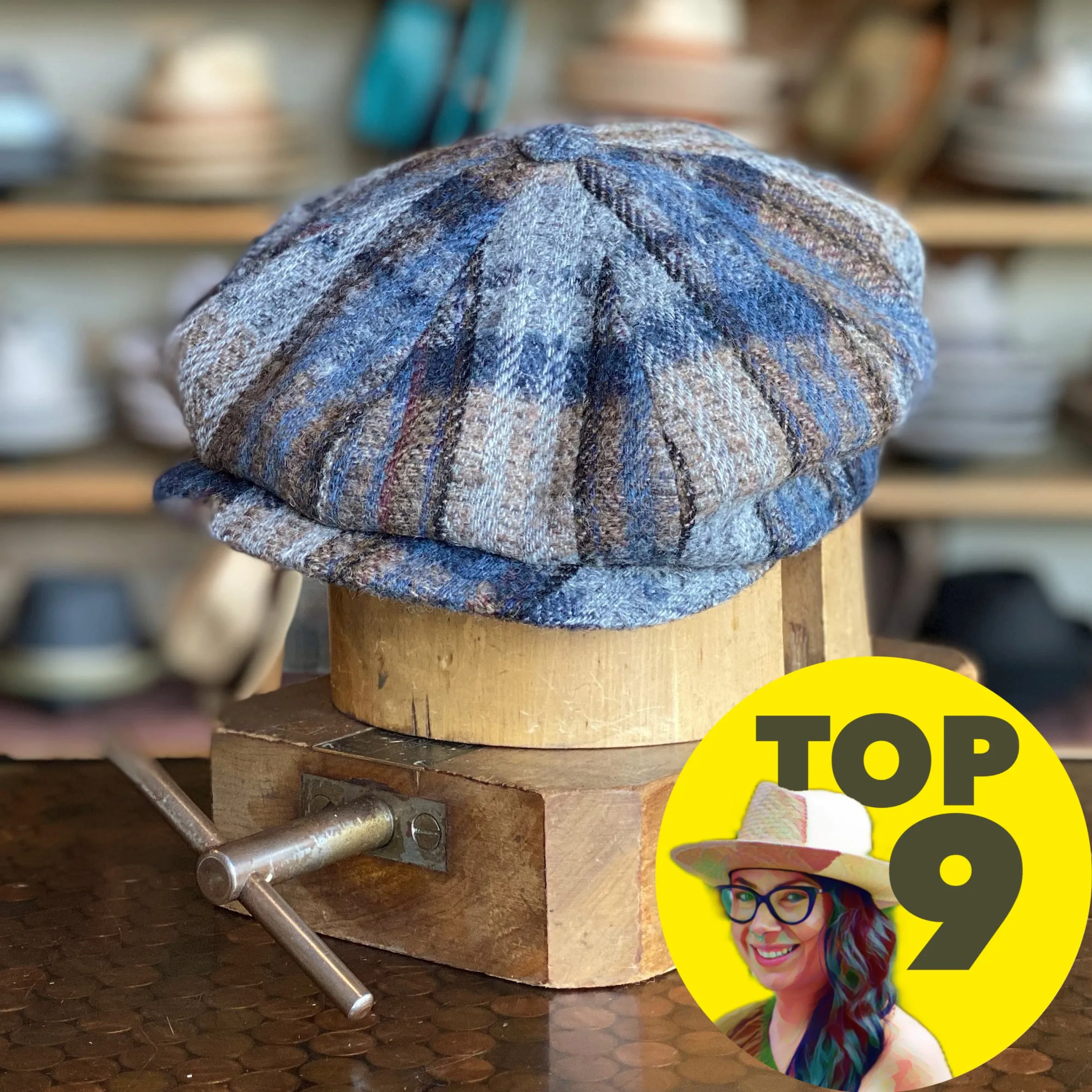 Textured Plaid Newsboy