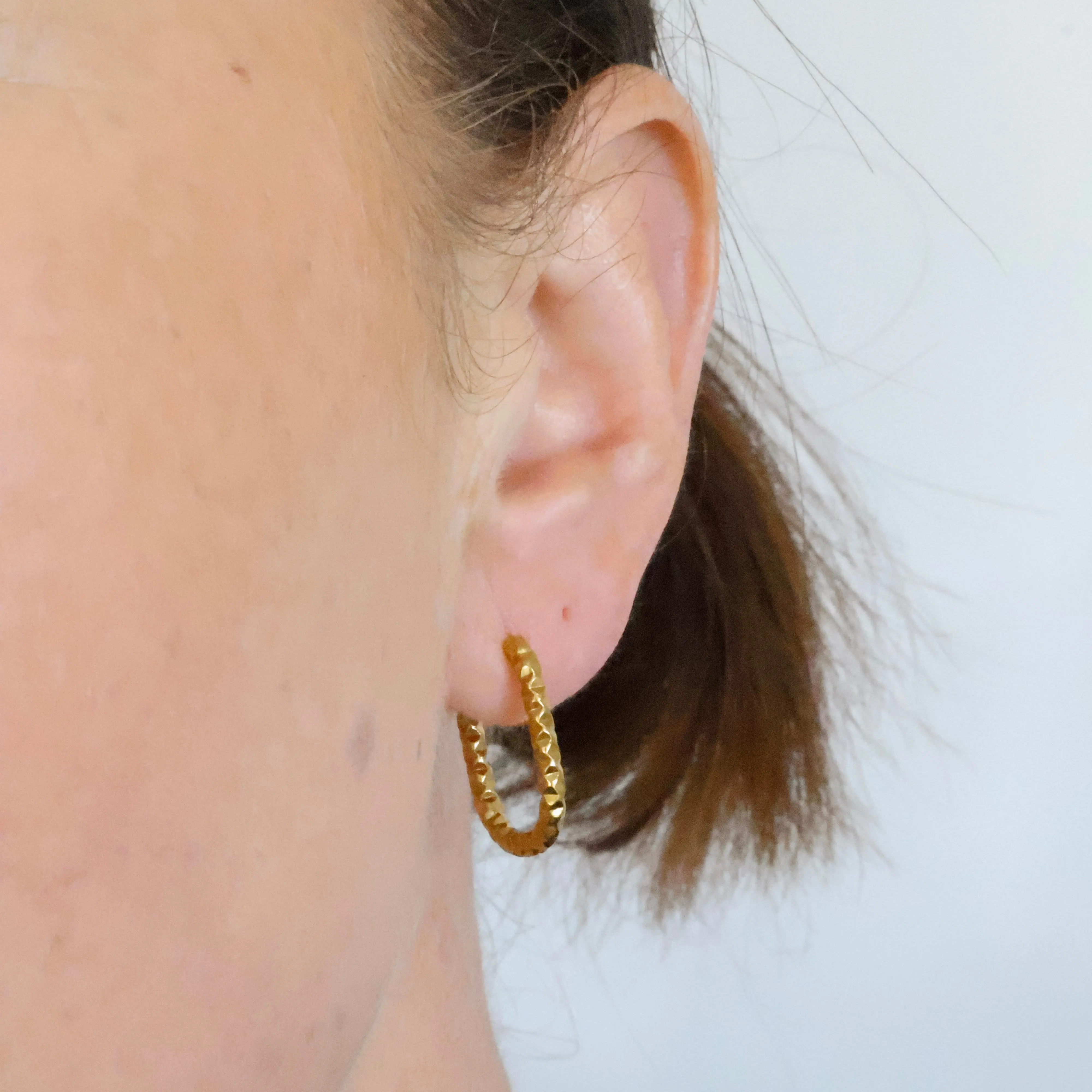 Textured Rectangle Hoops