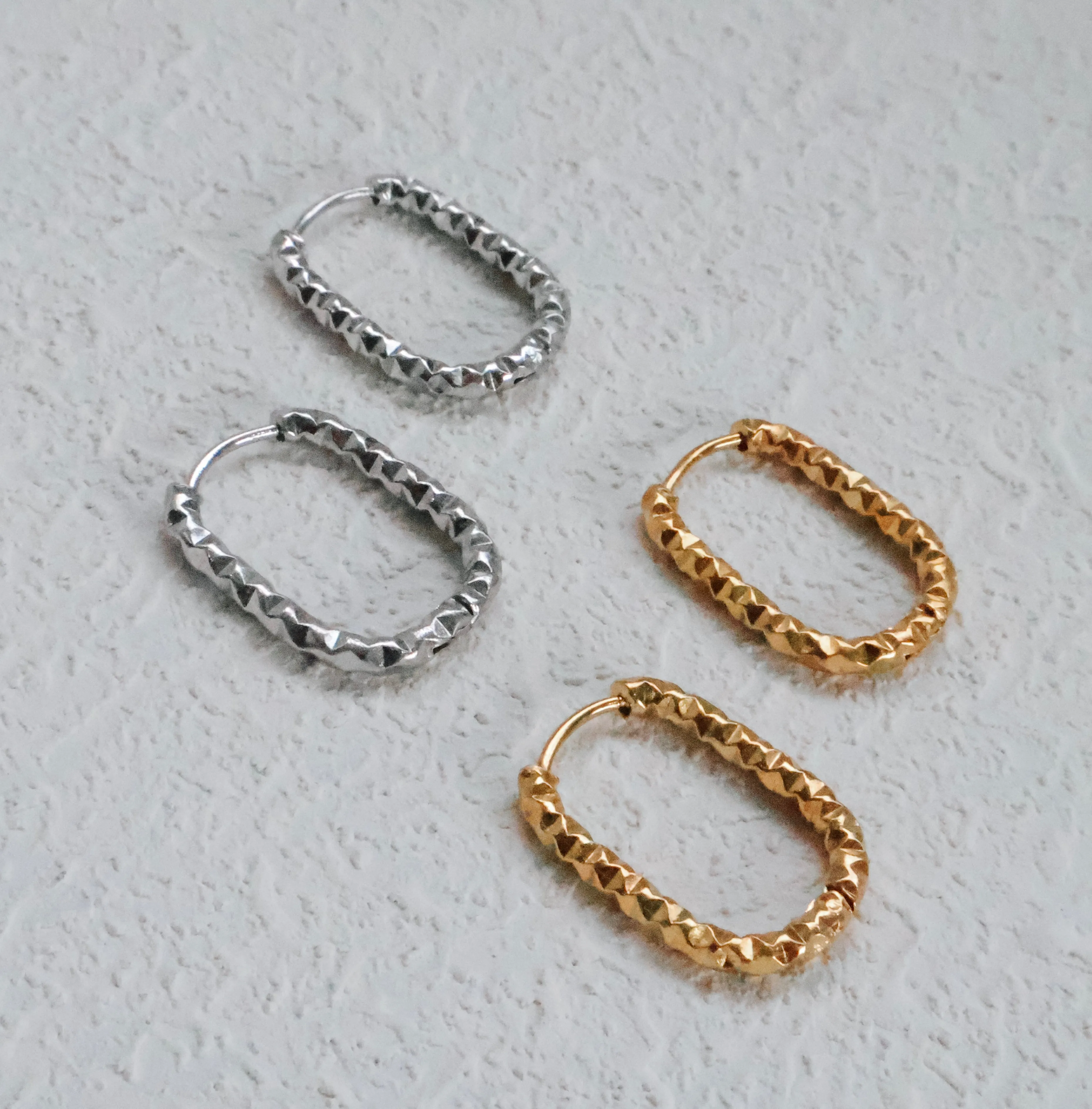 Textured Rectangle Hoops