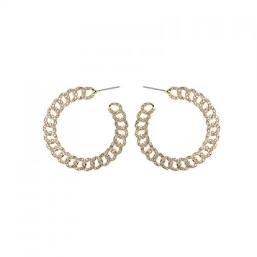 Textured Rhinestone Hoop