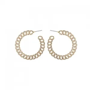 Textured Rhinestone Hoop
