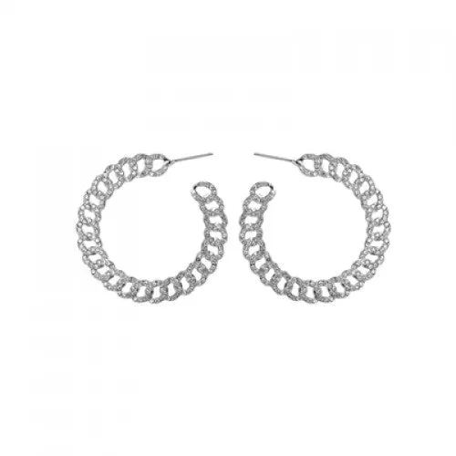 Textured Rhinestone Hoop