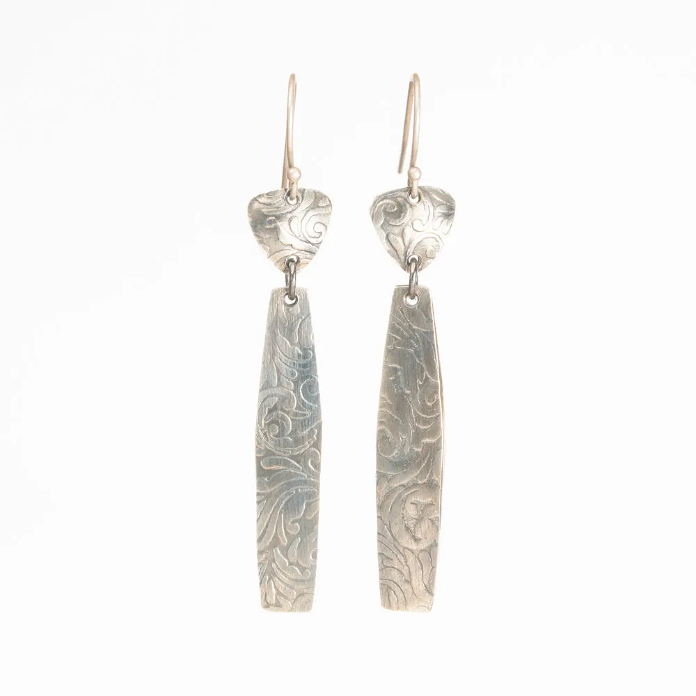 Textured Shield Earrings