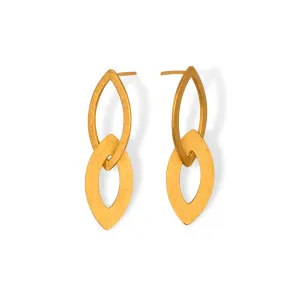 Textured Silver Gold Plated Earrings