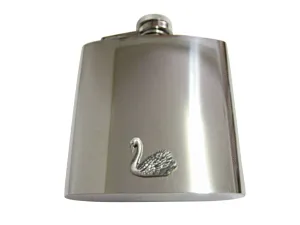 Textured Swan Bird 6 Oz. Stainless Steel Flask