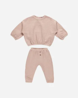 Textured Sweat Set - Blush